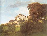 Courbet, Gustave The Houses of the Chateau D Ornans USA oil painting reproduction